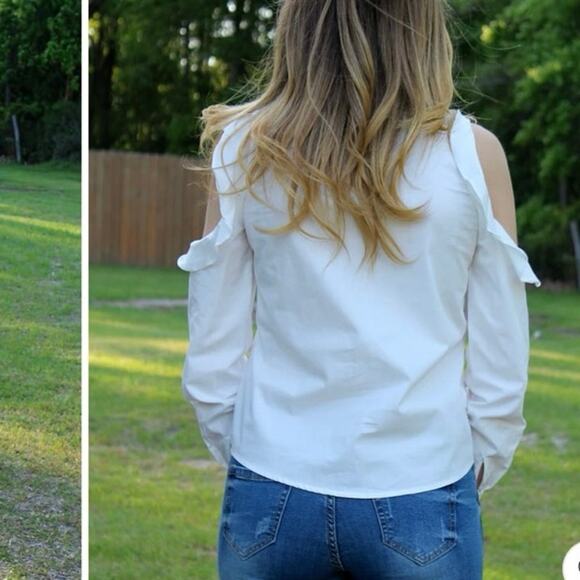 BUSINESS OF STYLE LONG SLEEVE BUTTON UP IN WHITE - Picture 4 of 4